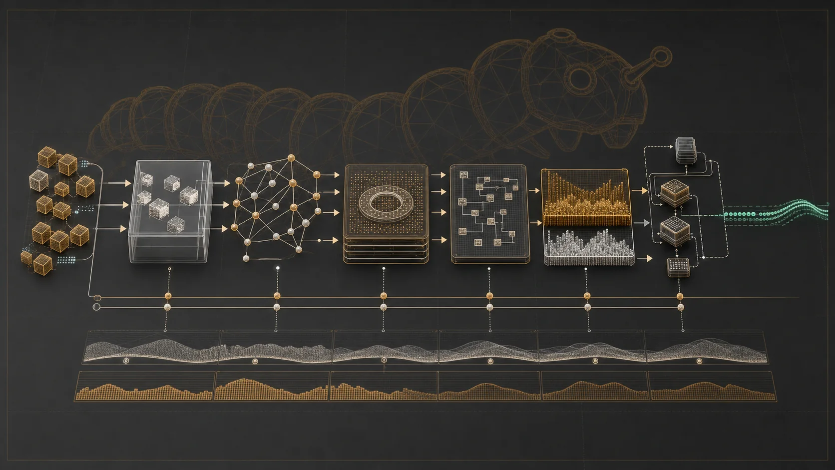 Caterpillar typed graph and reusable activation architecture